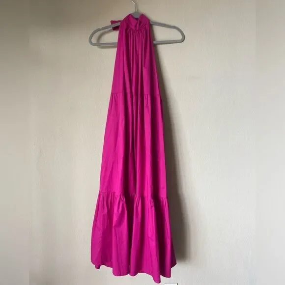 NWT Monica Nera Demi Midi Pink Dress Orchid Flower Size S - Picture 9 of 11